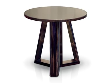 RAY - Round wood and glass coffee table by Sicis