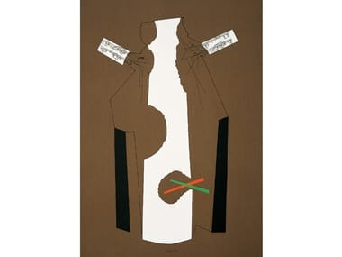 RICOSTRUZIONE TEORICA, MARRONE - Paper Silkscreen by Danese Milano
