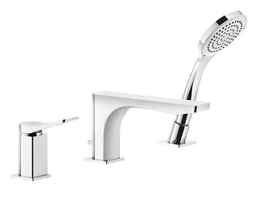 RILIEVO - 3 hole brass bathtub mixer with hand shower by Gessi