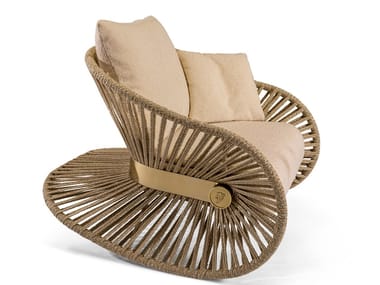 STANKAR - Rocking upholstered hemp garden armchair by Visionnaire