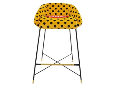SHIT - High fabric stool with back