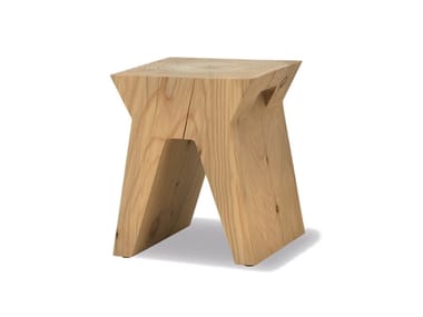 SID - Low solid cedar wood stool by Riva 1920
