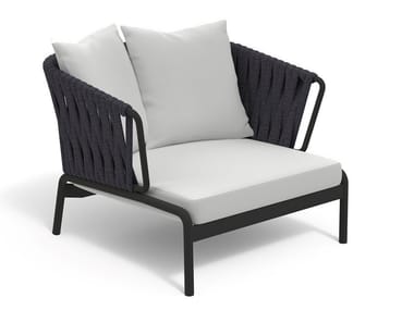 SPOOL 201 - Powder coated steel garden armchair with armrests by RODA