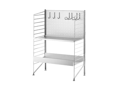 STRING® SYSTEM FREE STANDING SHELF - Galvanized steel garden cabinet by String Furniture