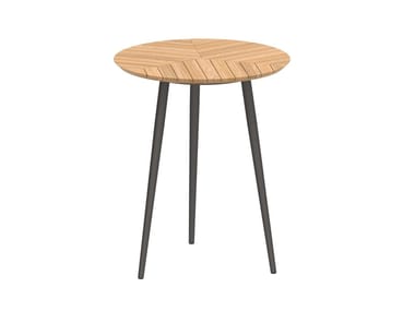 STYLETTO - Round teak high table by Royal Botania