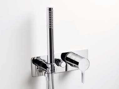 TIE - Wall-mounted bathtub mixer with hand shower by Ritmonio
