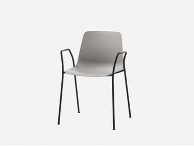 VARYA - Stackable polypropylene chair with armrests by Inclass