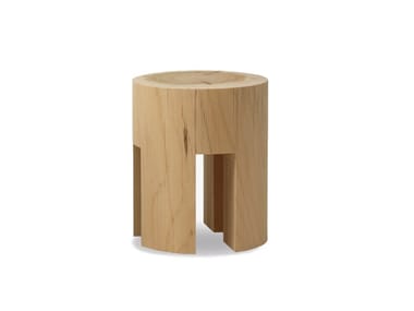 WOODY - Low solid cedar wood stool by Riva 1920