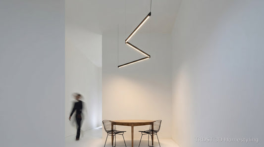 Davide Groppi와 함께하는 modern minimalist 스타일 거실 인테리어 스타일링