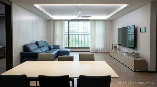 USM Haller와 함께하는 모던 & 미니멀 & 컨템포러리 스타일 거실 겸 다이닝룸 인테리어 스타일링