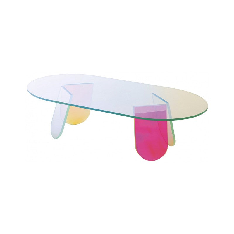 Glas Italia SHIMMER - Low oval crystal coffee table