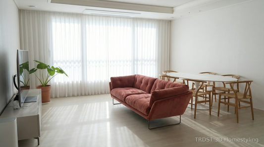 Saba Italia와 함께하는 모던 & 미니멀 스타일 거실 겸 다이닝룸 인테리어 스타일링