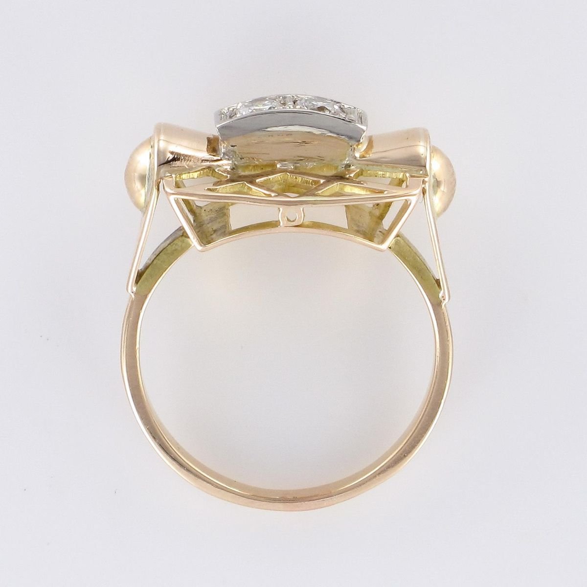 0.20 Carat Diamond Yellow Gold Ring, 1940s