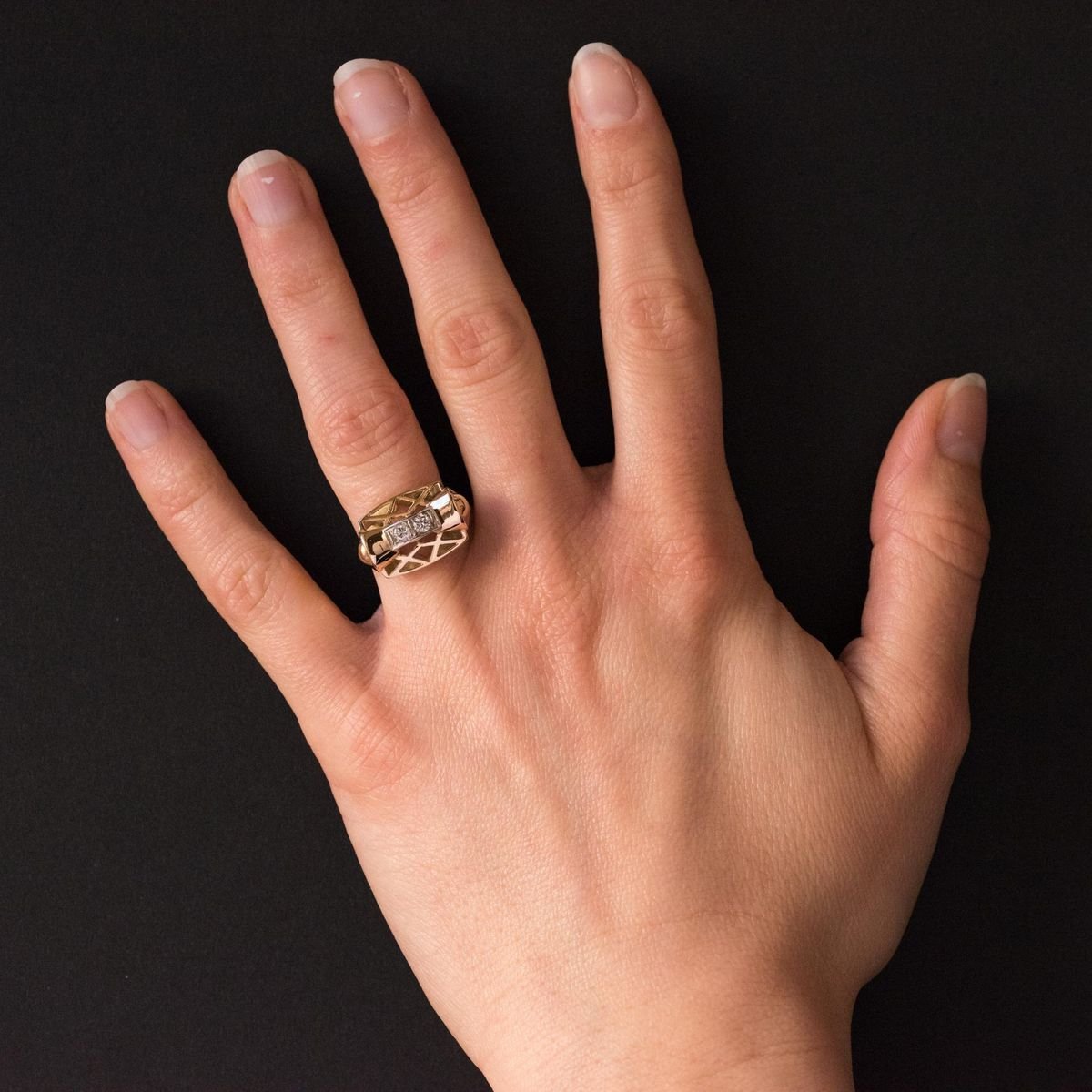 0.20 Carat Diamond Yellow Gold Ring, 1940s