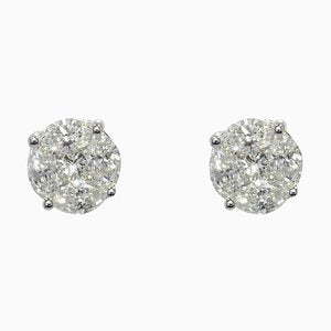 0.24 Carat 18 Karat Modern White Gold Diamond Stud Earrings, Set of 2-OLU-1281873