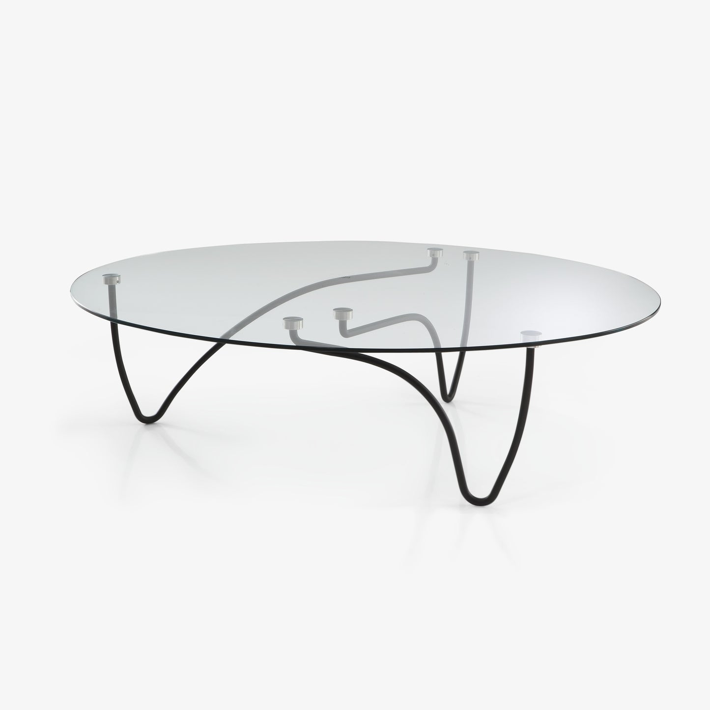 Rythme - Oval occasional table clear glass top