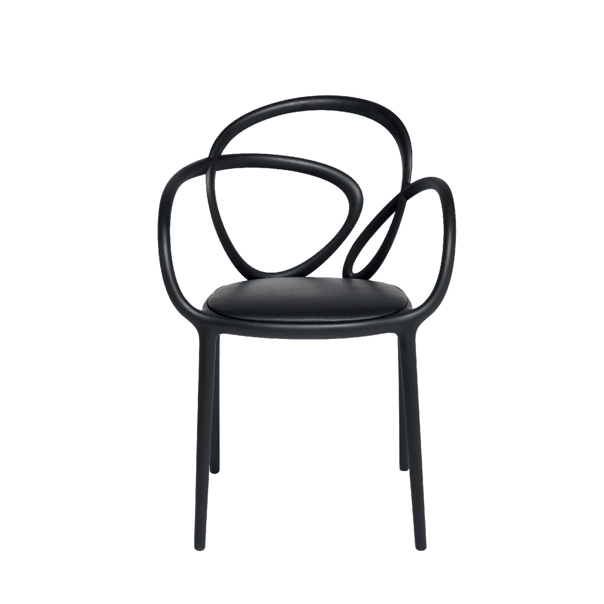 Loop Chair With Cushion - Set of 2 pieces by Qeeboo #Black