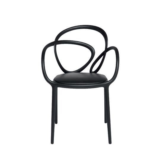 Loop Chair With Cushion - Set of 2 pieces by Qeeboo #Black