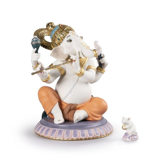 Bansuri Ganesha Figurine by Lladró #Colored