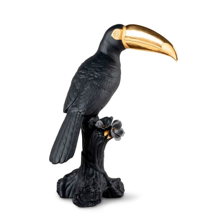 Toucan Sculpture by Lladró #Black-gold
