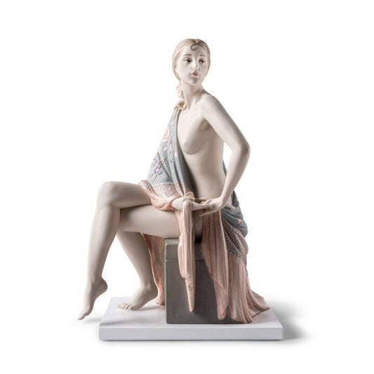 Nude with shawl by Lladró #Metallic Sculpture