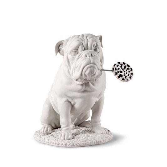 Bulldog with lollipop Sculpture by Lladró