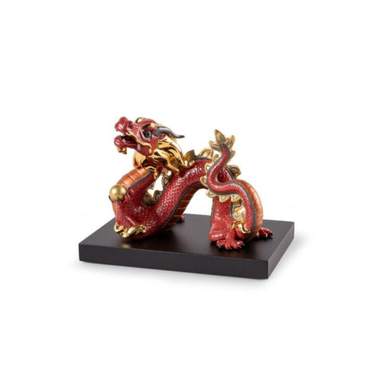 Dragon Sculpture 2 by Lladró # Red