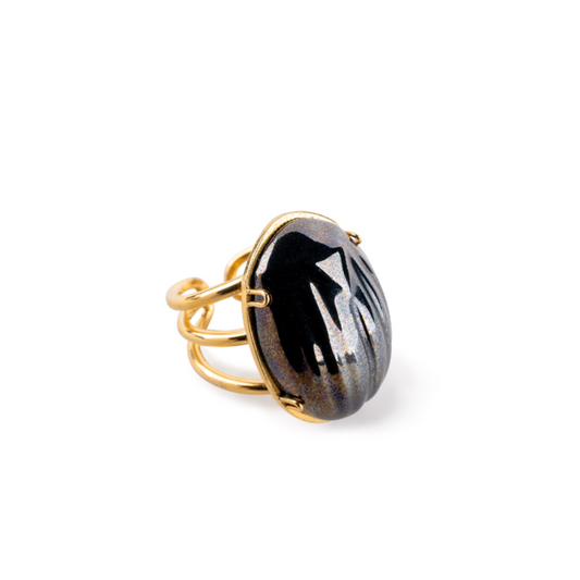 Scarab metal ring by Lladró