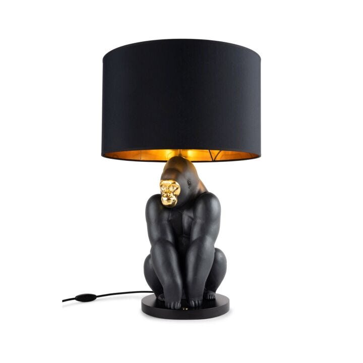 Gorilla lamp by Lladró #Black-gold  (CE)