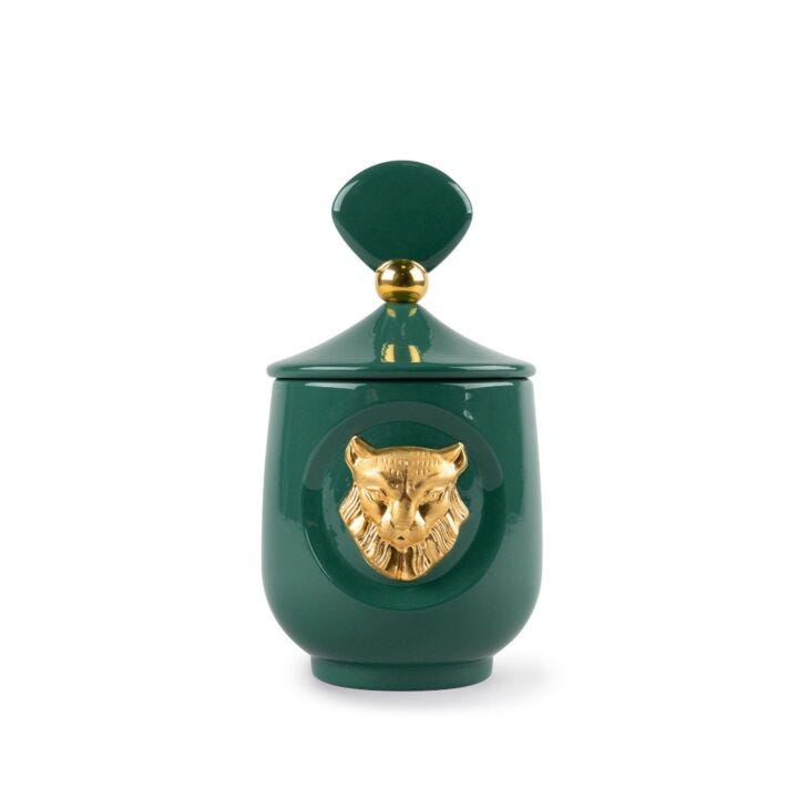 Lynx candle Luxurious animals by Lladró #Redwood fire Scent