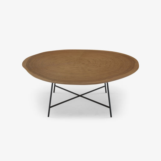 ALBURNI - Round wood veneer coffee table