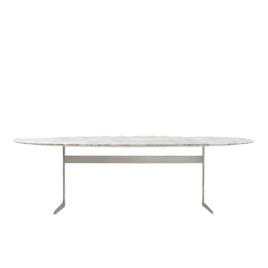 FLY Oval Marble Table (Category - Marble Emperador, Carrara, Marquina, Damasco, Stardust)