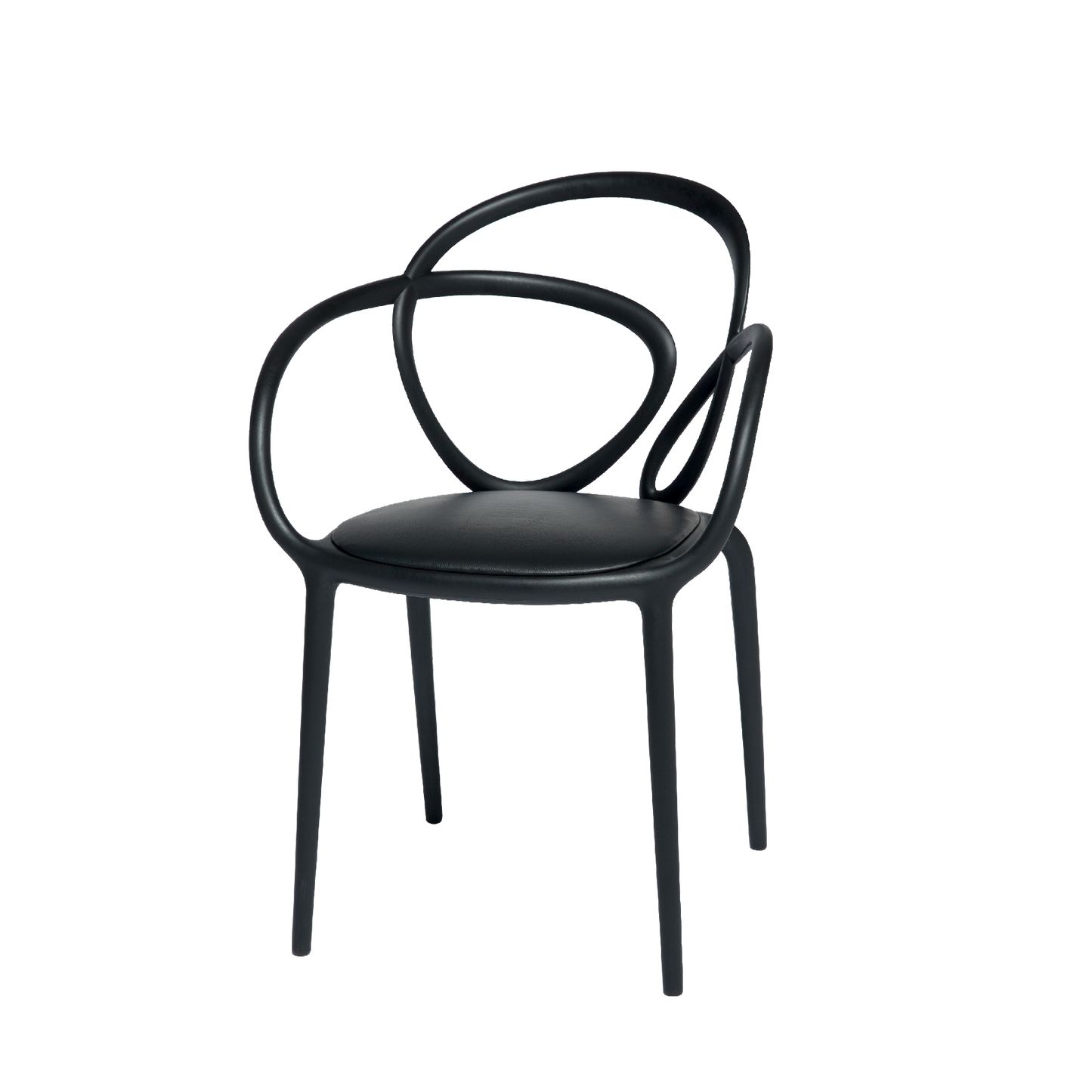 Loop Chair With Cushion - Set of 2 pieces by Qeeboo #Black