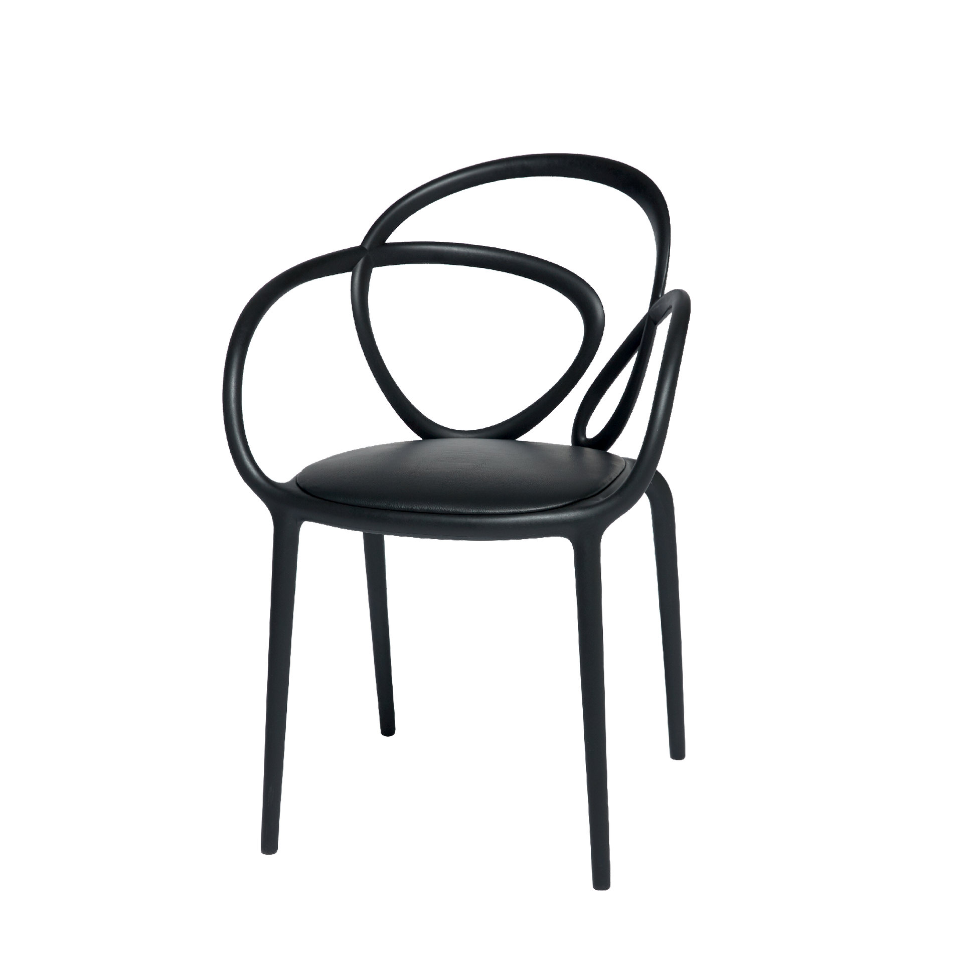 Loop Chair With Cushion - Set of 2 pieces by Qeeboo #Black