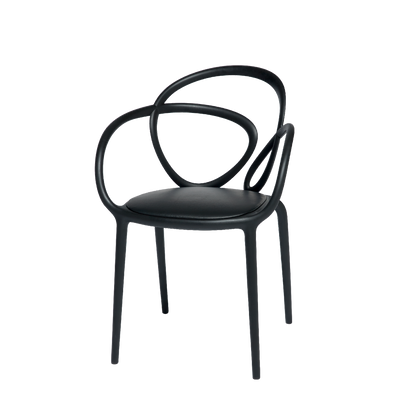 Loop Chair With Cushion - Set of 2 pieces by Qeeboo #Black