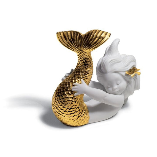 Playing at Sea Mermaid Figurine by Lladró #Golden Lustre