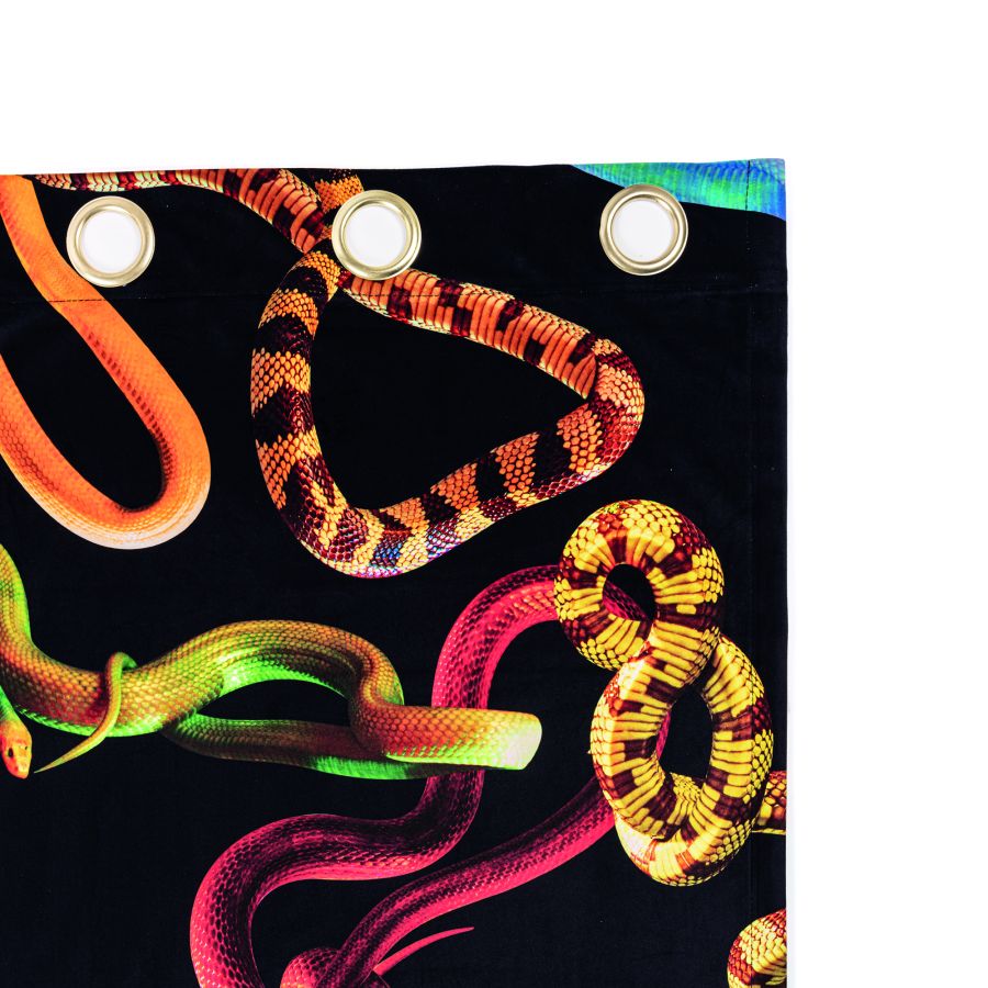 Polyester Curtain Snakes by Seletti #Black