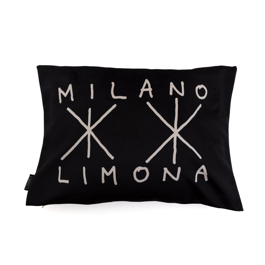 67 x 47 Fabric Cushion MilanoLimona by Seletti #Black