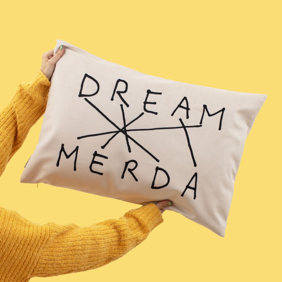 67 x 47 Fabric Cushion DreamMerda by Seletti #White