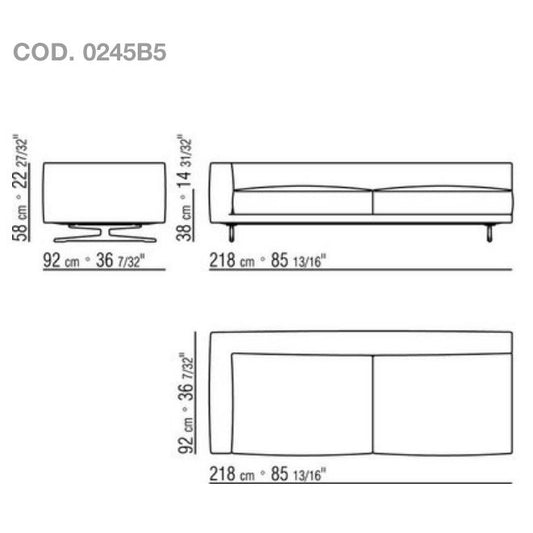 CAMPIELLO Sectional Sofas (Model - 0245B5 / Upholstery Material - Fabric ELLISSE)