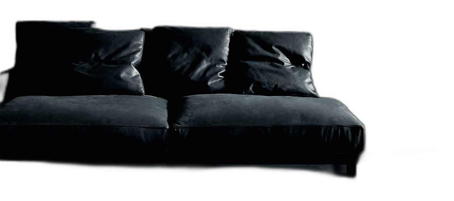 DUMAS - Leather armchair with removable cover