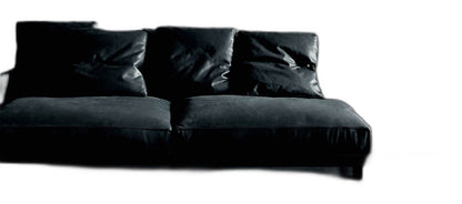DUMAS - Leather armchair with removable cover