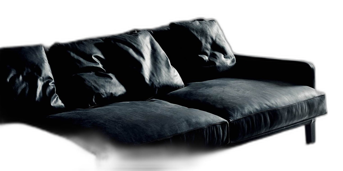 DUMAS - Leather armchair with removable cover