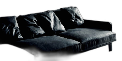 DUMAS - Leather armchair with removable cover