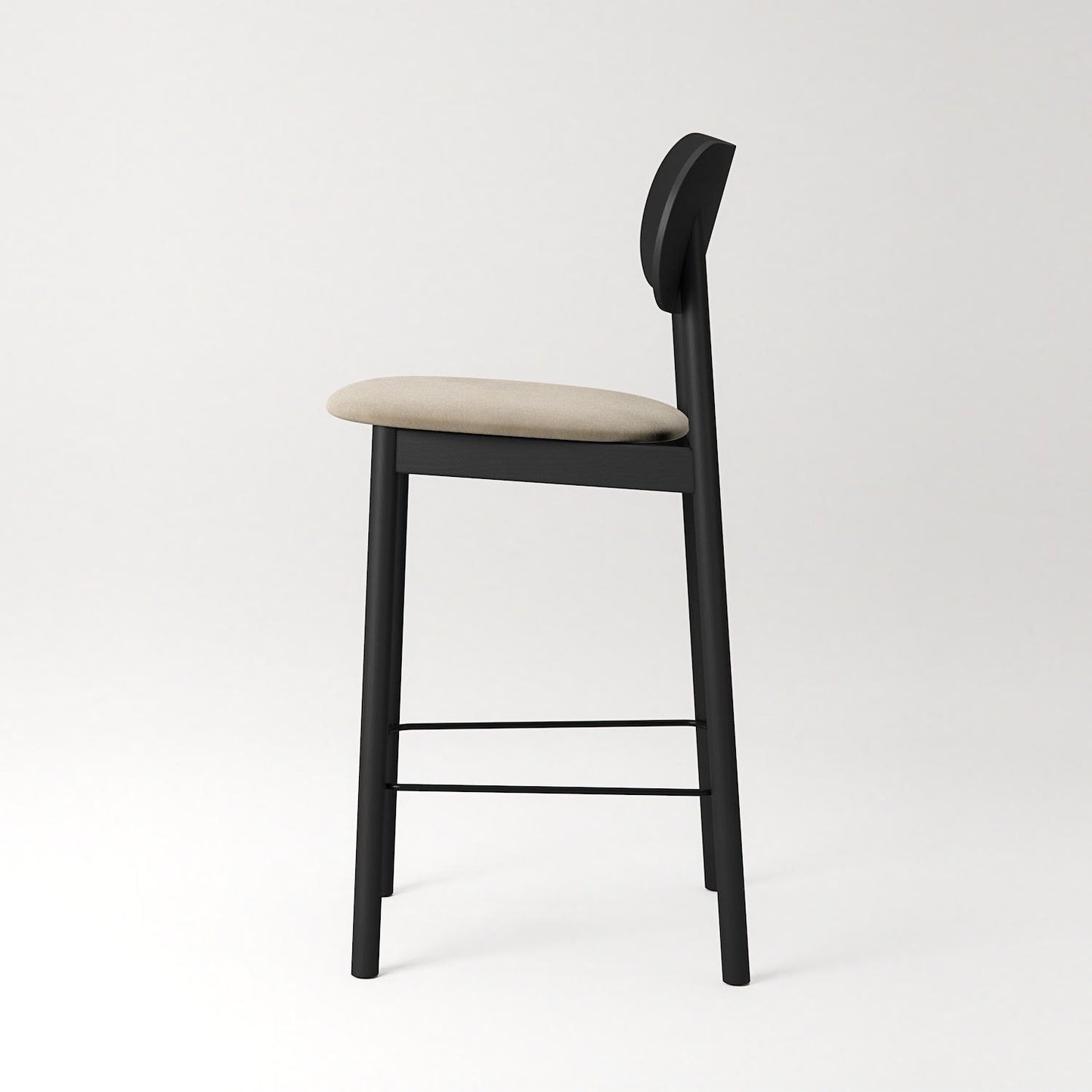 Decotique Elephant Bar Stool Black/Beige Velvet