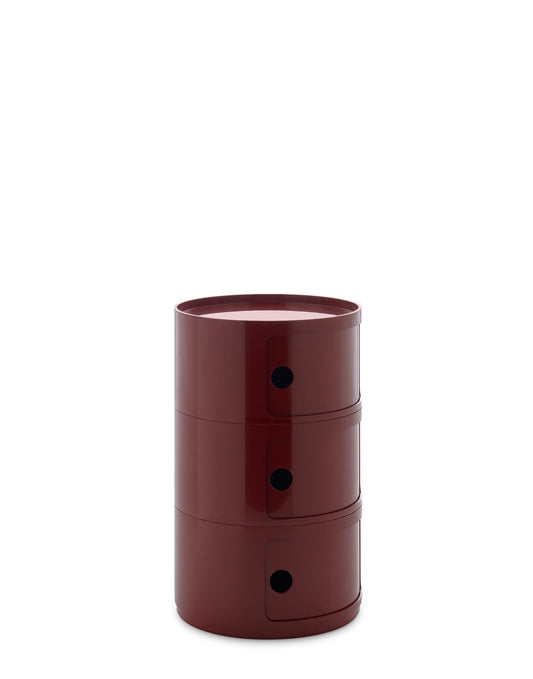 Componibili Big storage unit, 3 modules, burgundy