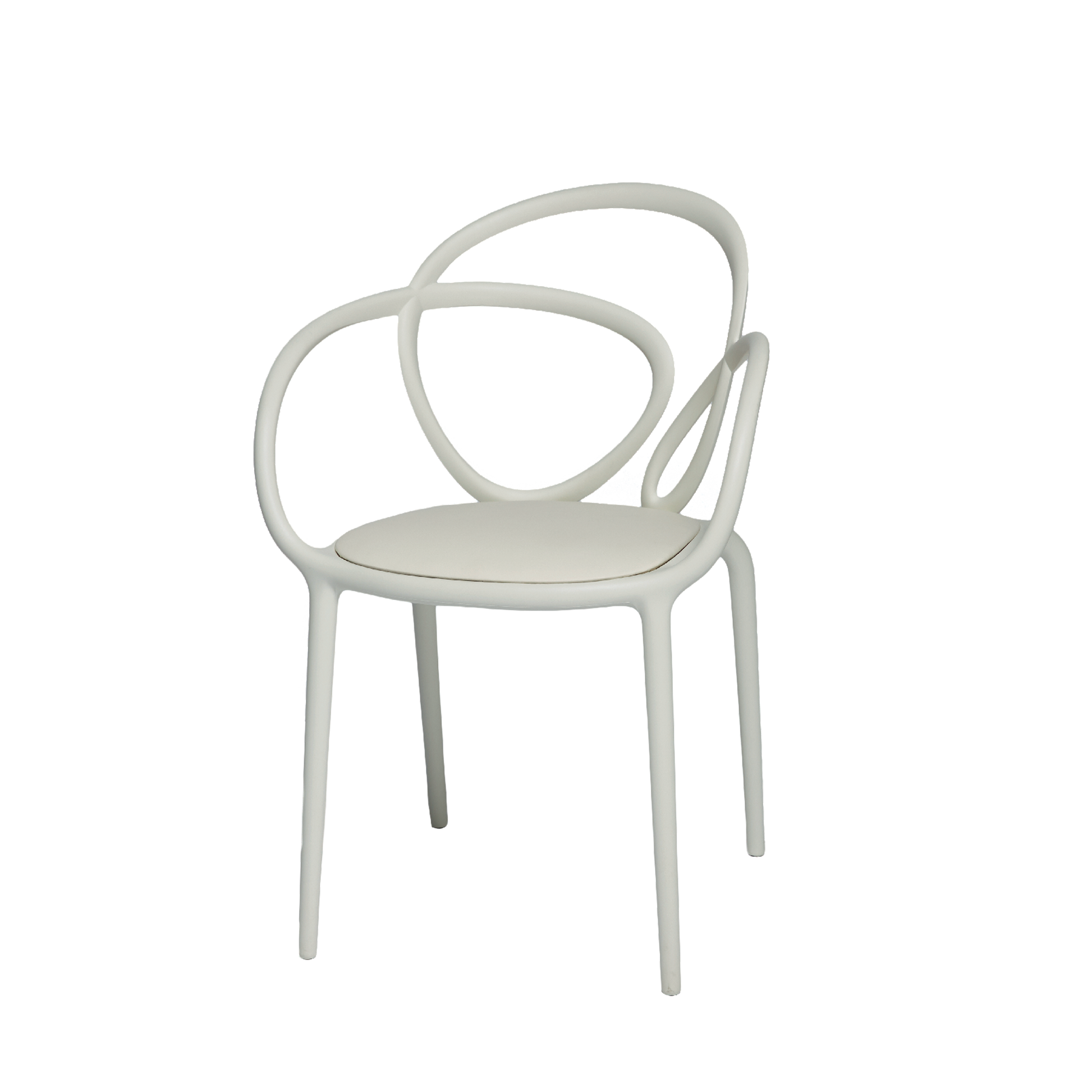 Loop Chair With Cushion - Set of 2 pieces by Qeeboo #White