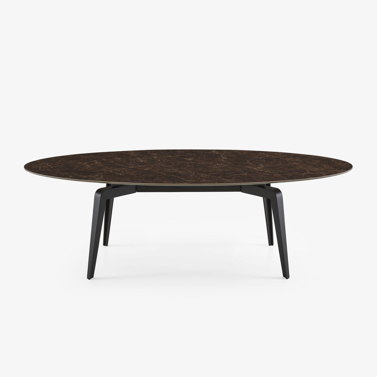 ODESSA - Oval dining table with porcelain stoneware top marble effect