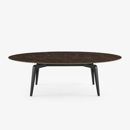 ODESSA - Oval dining table with porcelain stoneware top marble effect