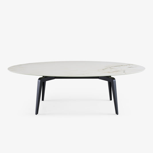 ODESSA - Oval dining table with porcelain stoneware top marble effect